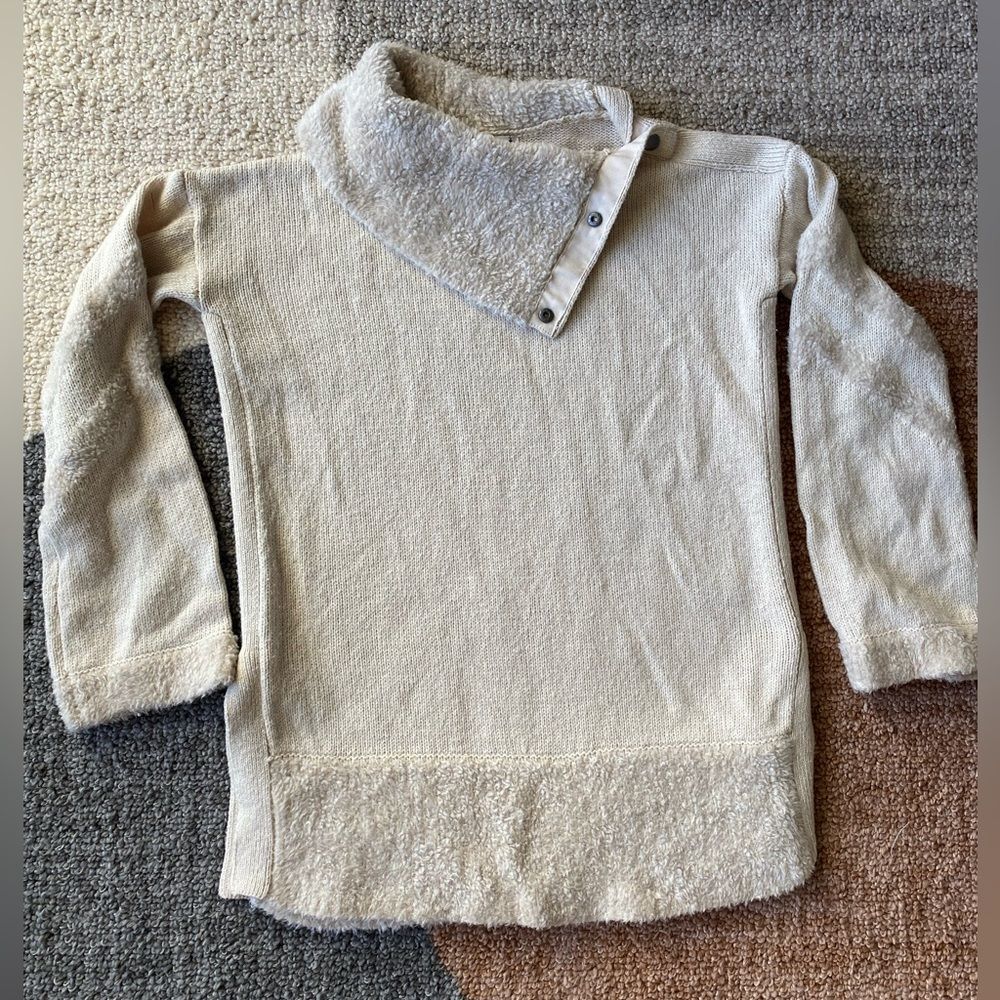 Smartwool XS Wool Blend Lodge Tunic Pullover Sweater Cream - Picture 2 of 8